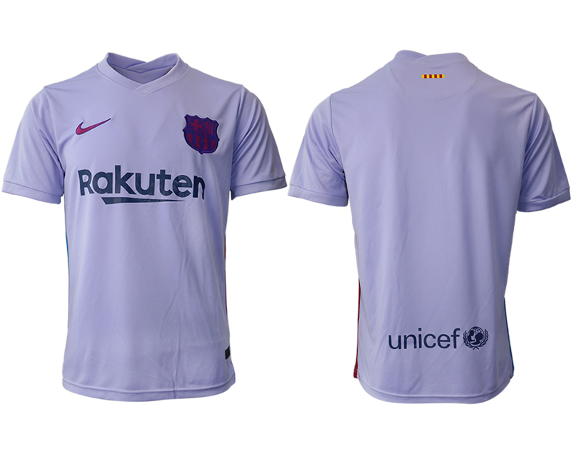 Men 2021-2022 Club Barcelona away aaa version purple blank Soccer Jersey->barcelona jersey->Soccer Club Jersey
